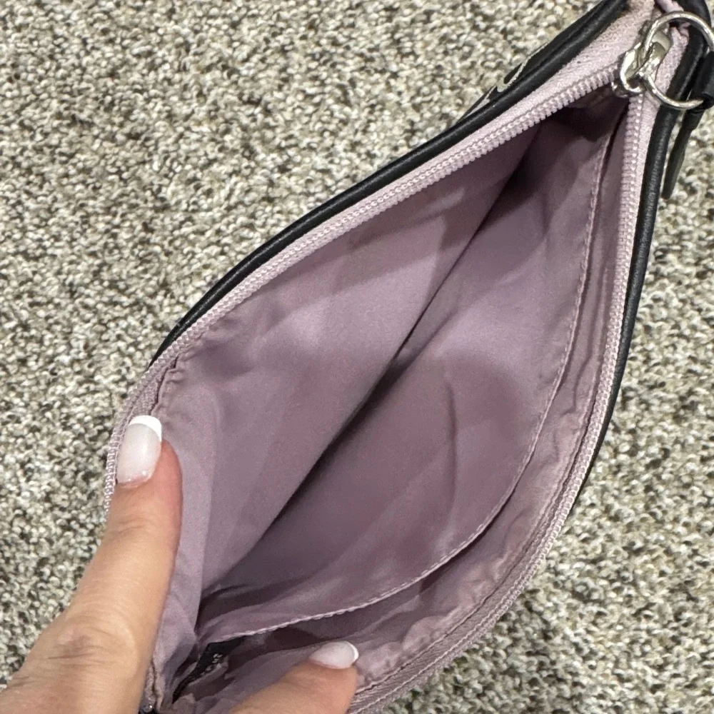 Coach Black and Beige Signature Carriage Zip Pouch - Picture 3 of 5